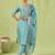 sky-blue fancy silk blend kurta set
