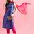 blue fancy silk blend kurta set