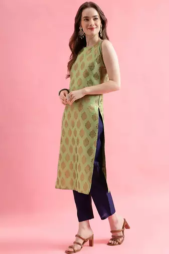 pear fancy silk blend kurta set