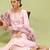pink fancy silk blend kurta set
