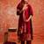 maroon fancy cotton silk kurta set