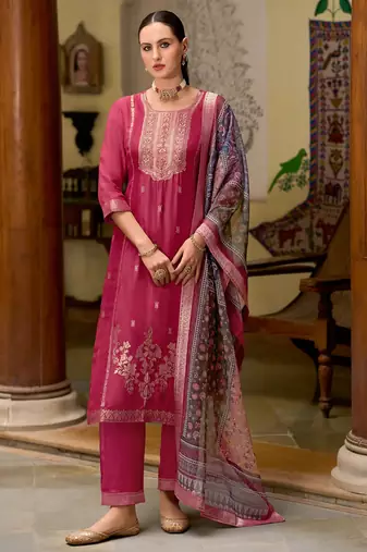 scarlet-red fancy viscose kurta set