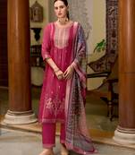 scarlet-red fancy viscose kurta set