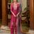 scarlet-red fancy viscose kurta set