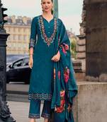 teal fancy viscose kurta set