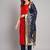 red fancy cotton silk kurta set