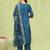 blue fancy silk blend kurta set