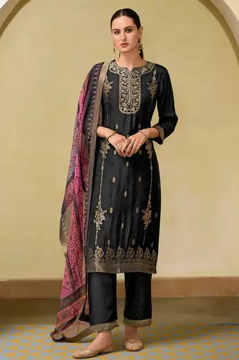 black fancy viscose kurta set