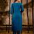 teal fancy silk blend kurta set