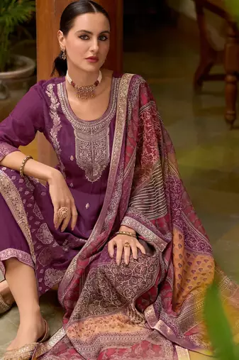 purple fancy viscose kurta set