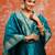 blue fancy cotton silk kurta set
