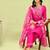 rani-pink fancy silk blend kurta set