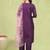 purple fancy silk blend kurta set