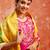 rani-pink fancy silk blend kurta set