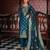 teal fancy banarasi silk kurta set
