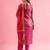 rani-pink fancy silk blend kurta set