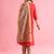 red fancy cotton kurta set