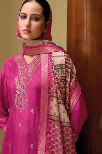 rani-pink fancy viscose kurta set