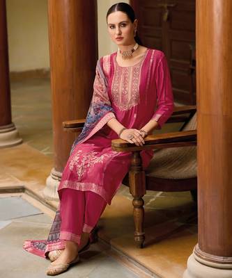 scarlet-red fancy viscose kurta set 2