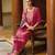 scarlet-red fancy viscose kurta set