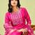 rani-pink fancy silk blend kurta set
