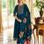 Teal vichitra silk designer festive wear readymade suit