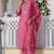 Pink viscose roman silk designer festive wear readymade suit