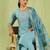 sky-blue fancy silk blend kurta set