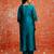 blue fancy cotton silk kurta set