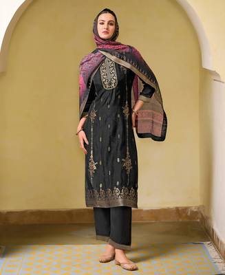 black fancy viscose kurta set 2