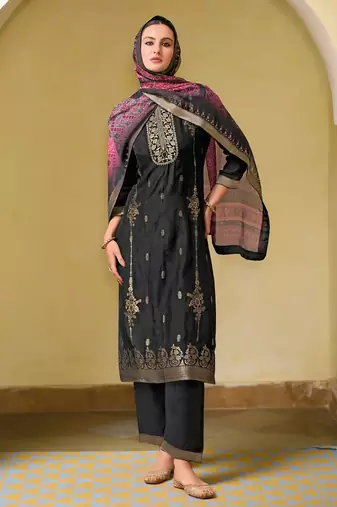 black fancy viscose kurta set