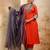Peach viscose rayon designer festive wear readymade suit