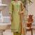 Mehndi green viscose roman silk designer festive wear readymade suit