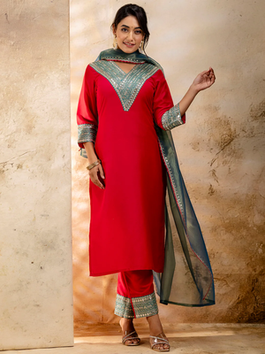 Rani viscose rayon designer festive wear readymade suit 2