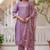 Lavender viscose roman silk designer festive wear readymade suit
