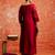 maroon fancy cotton silk kurta set