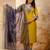 Lemon yellow viscose rayon designer festive wear readymade suit