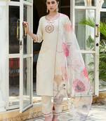 off-white fancy cotton silk kurta set