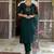 green fancy cotton silk kurta set