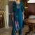 teal fancy cotton silk kurta set