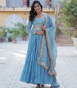 Sky   star georgette designer festive wear readymade suit