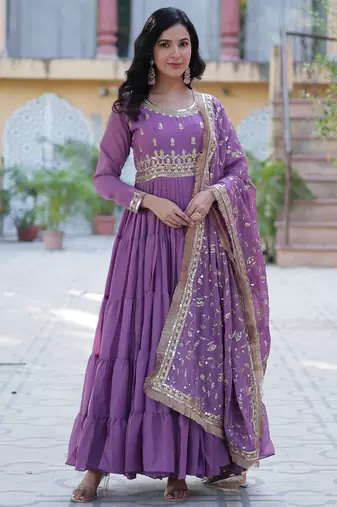 Onion star georgette designer festive wear readymade suit