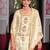 white fancy banarasi silk kurta set