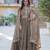 Beige star georgette designer festive wear readymade suit