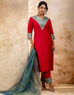 Rani viscose rayon designer festive wear readymade suit 3