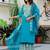 blue fancy silk blend kurta set