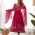 rani-pink fancy pure organza kurta set