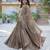 Beige star georgette designer festive wear readymade suit