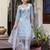 sky-blue fancy viscose rayon kurta set