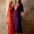 Purple viscose rayon designer festive wear readymade suit